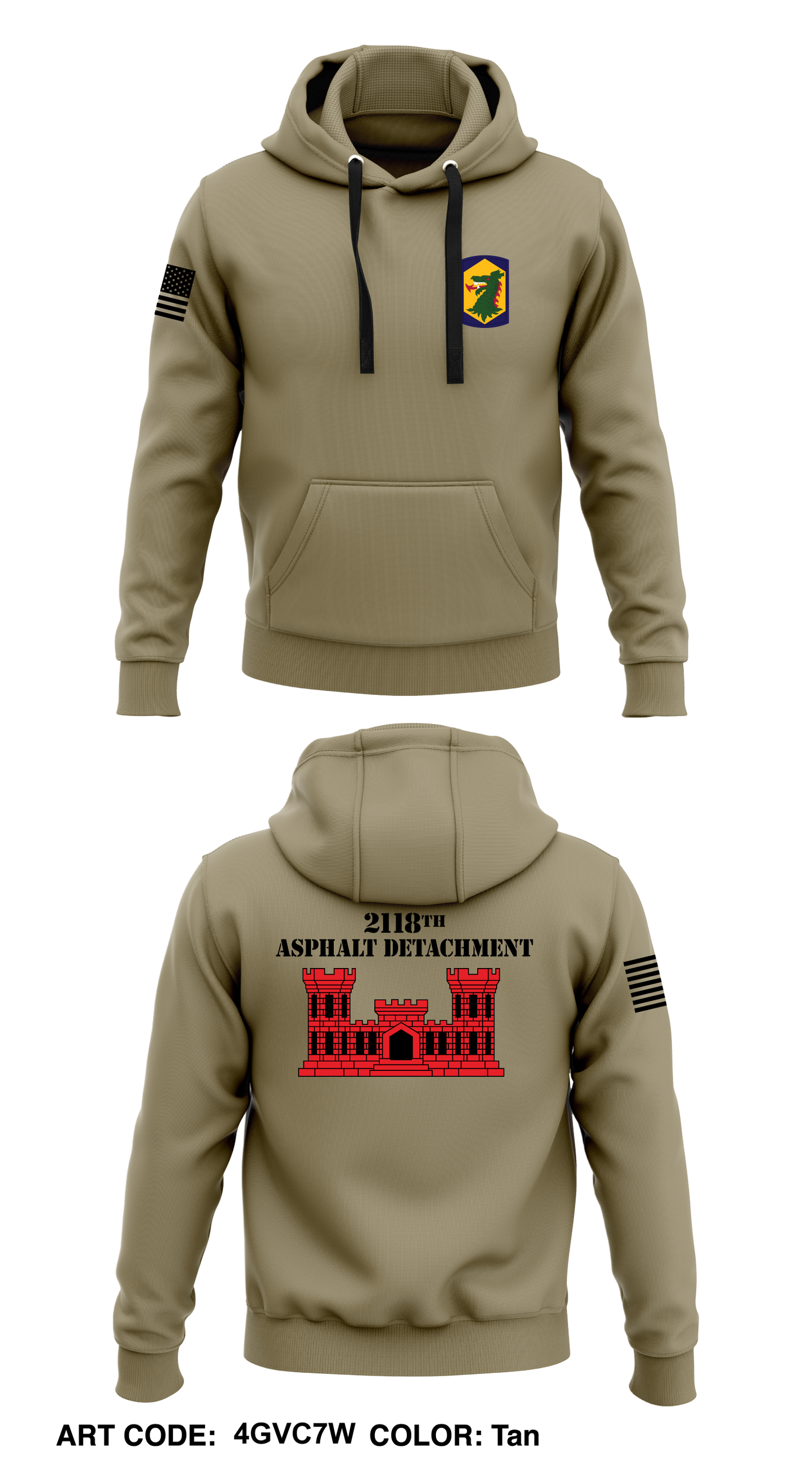 2118 Asphalt Detachment  Core Men's Hooded Performance Sweatshirt - 4GVC7W