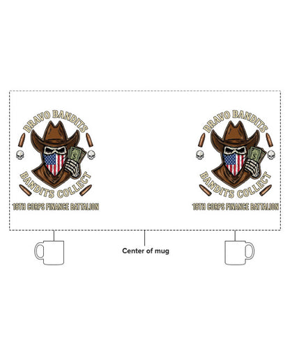 Bravo Company, 18th Corps Finance Battalion Fundraising 15 oz White Ceramic Mug - 4PMsdg