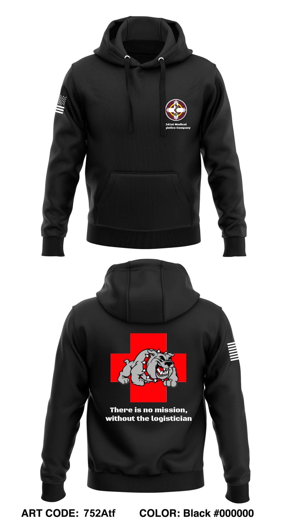 341st Medical Logistics Company Core Men's Hooded Performance Sweatshirt