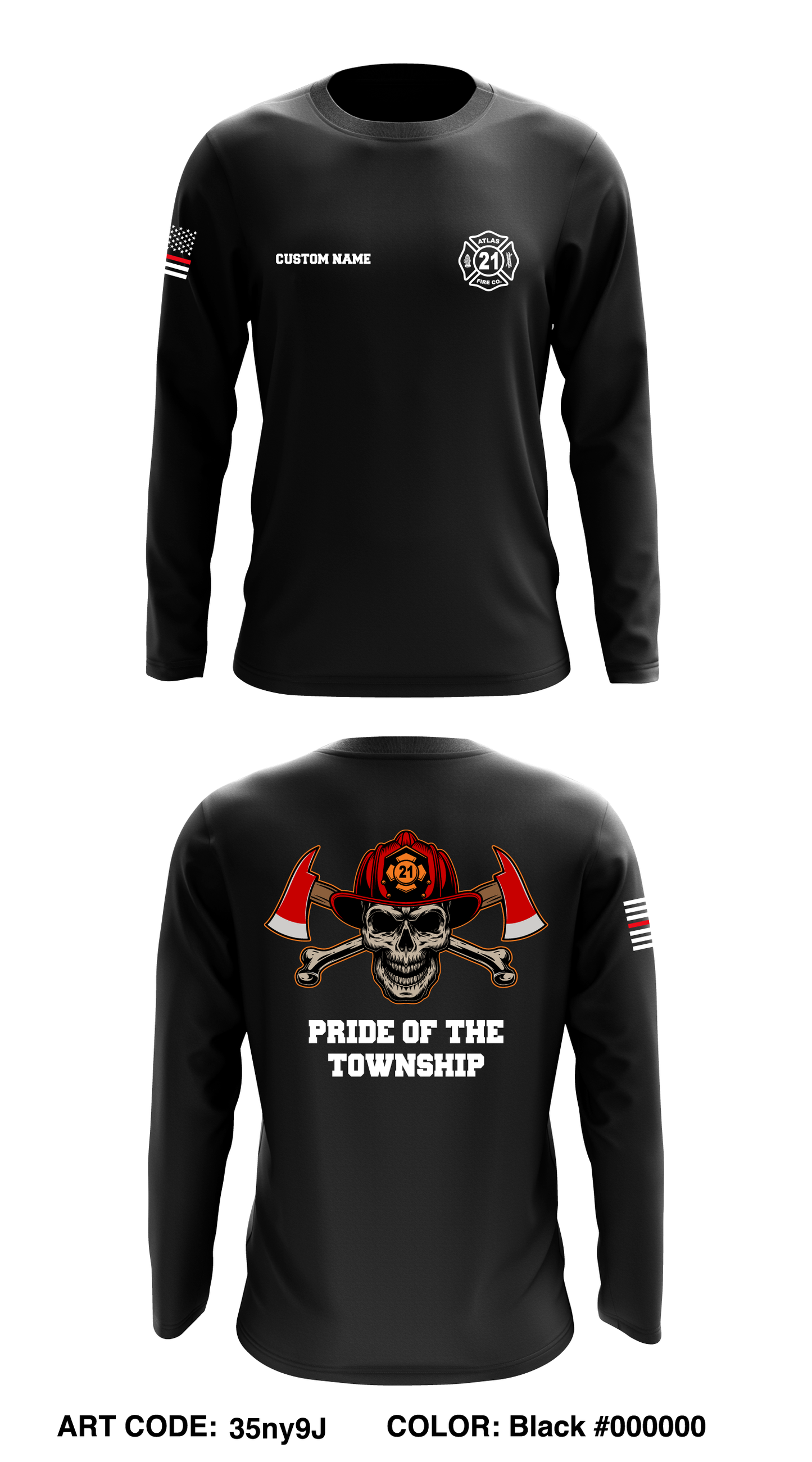 CUSTOM ENG 21 Store 1 Core Men's LS Performance Tee - 35ny9J