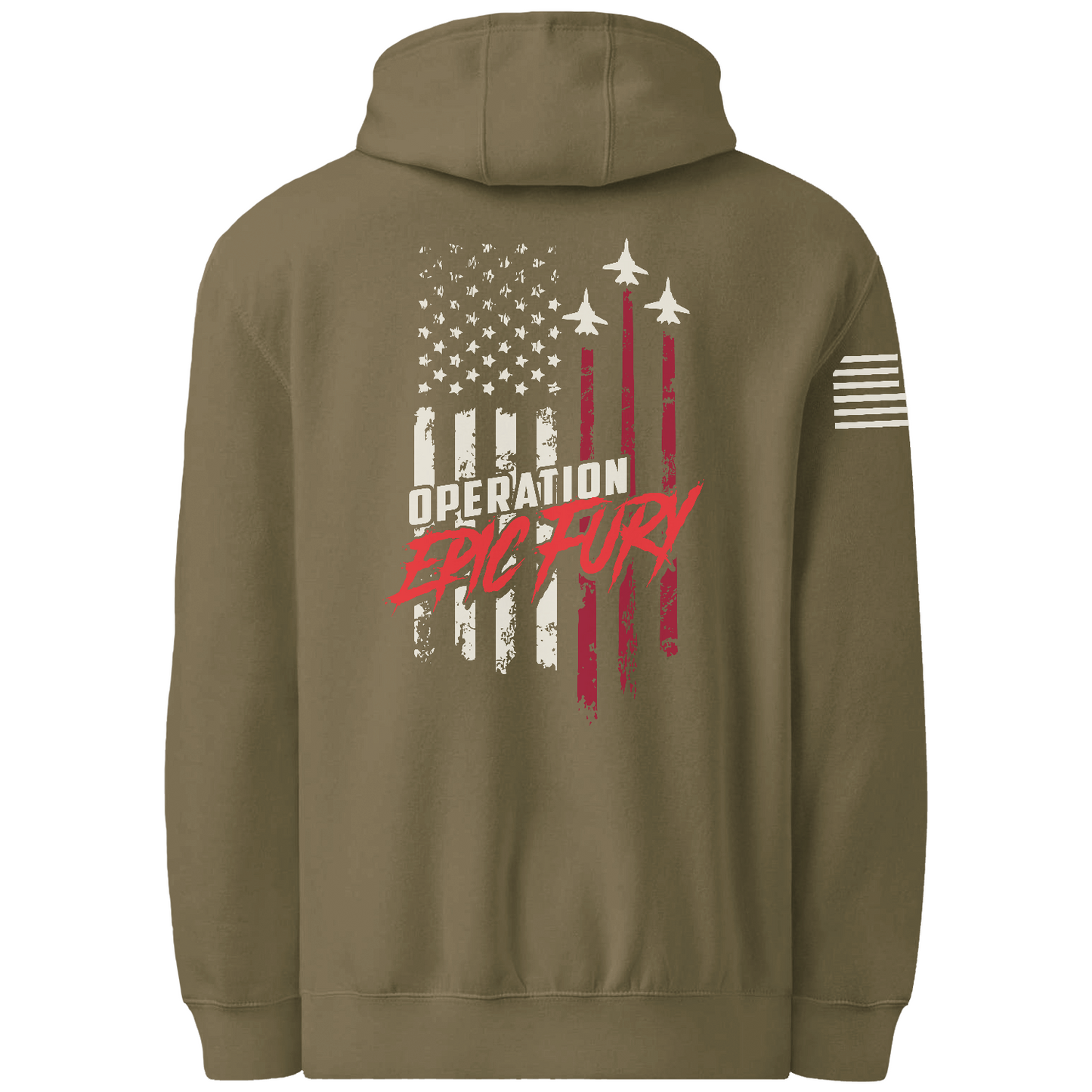 CUSTOM Operation Epic Fury Comfort Unisex Hooded Sweatshirt - Flag