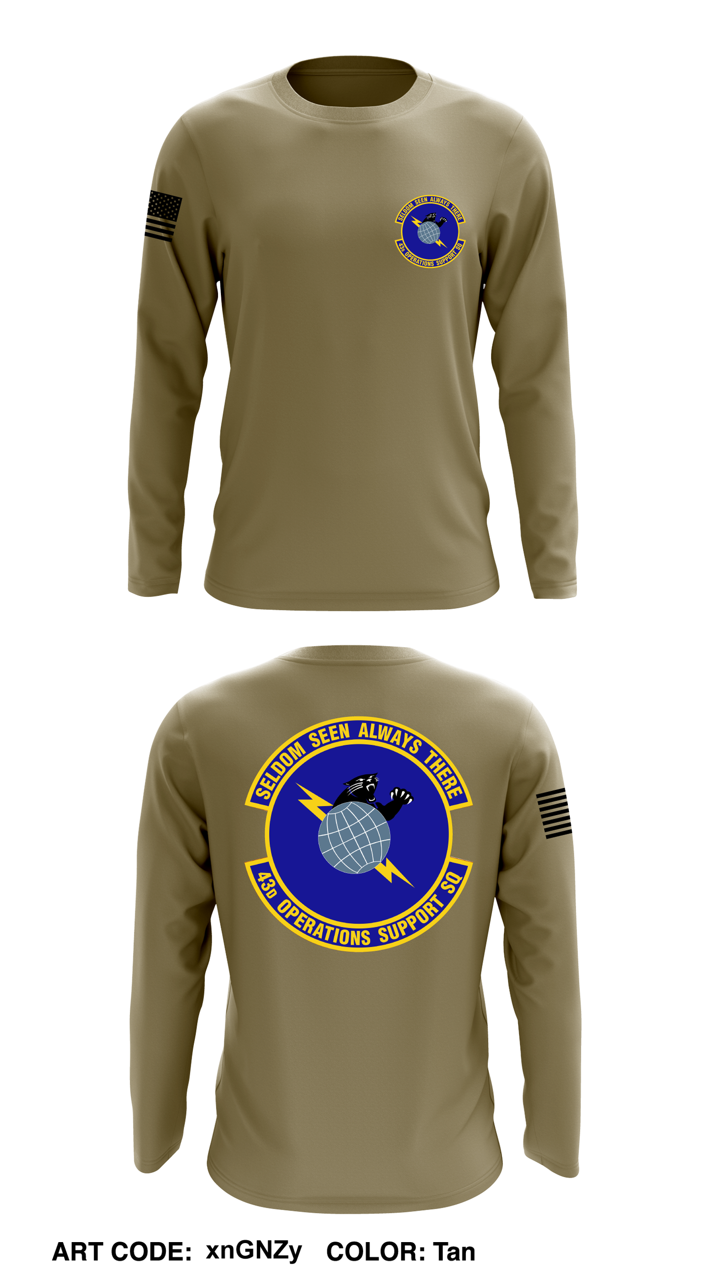 43rd Operations Support Squadron Core Men's LS Performance Tee - xnGNZy