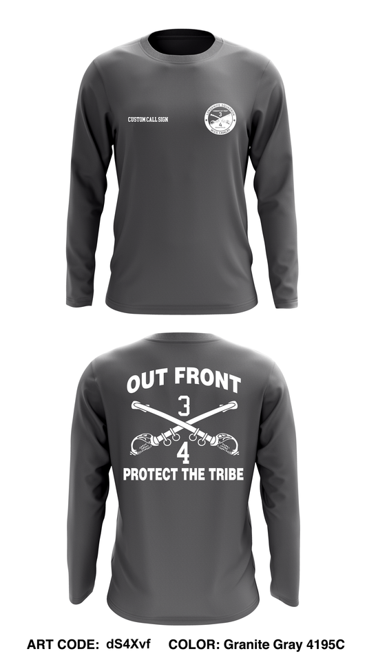 CUSTOM 4th Squadron 3d Cavalry Regiment Core Men's LS Performance Tee