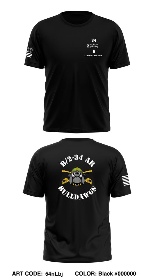 CUSTOM B Co, 2-34 AR, 1ABCT, 1ID Core Men's SS Performance Tee - 54nLbj