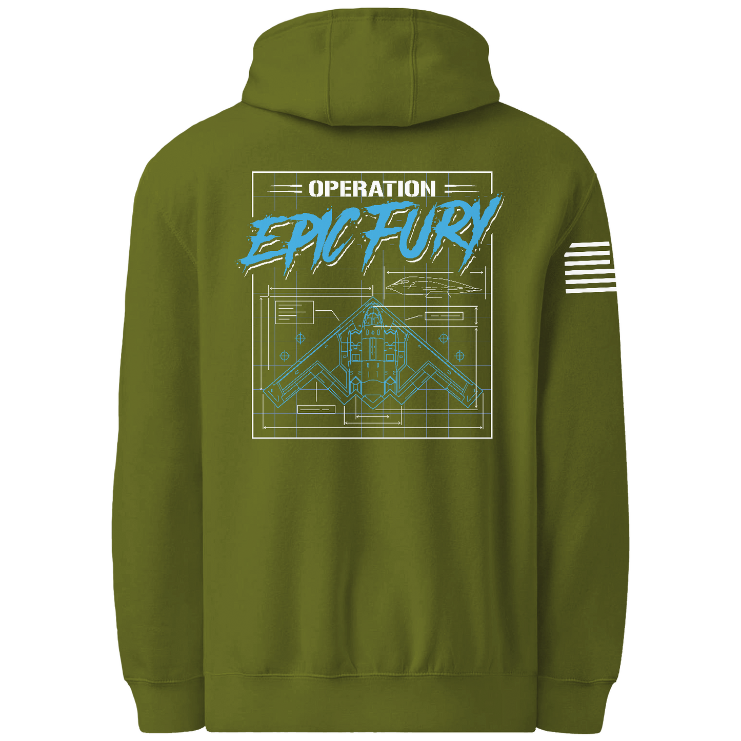 Operation Epic Fury Comfort Unisex Hooded Sweatshirt - Blueprint