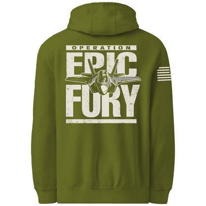 CUSTOM Operation Epic Fury Comfort Unisex Hooded Sweatshirt - Plane