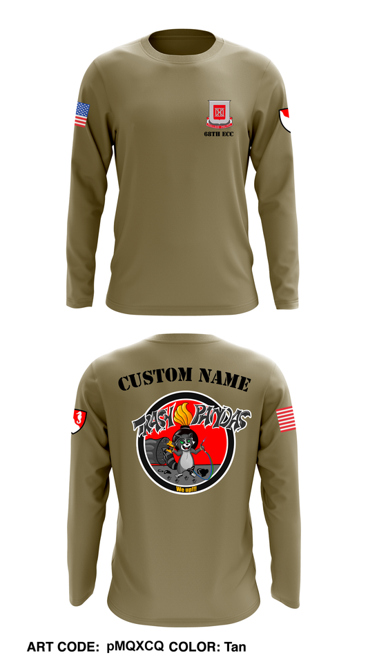 CUSTOM 68th ECC, 62ND EN BN, 36TH EN BDE Core Men's LS Performance Tee - pMQXCQ