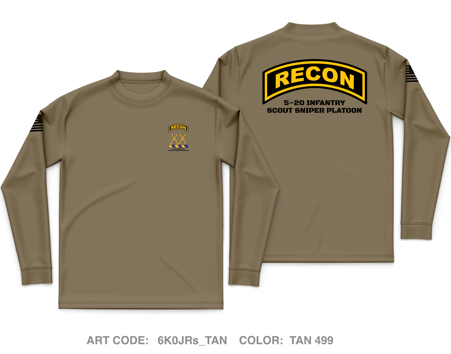 5-20 INFANTRY SCOUT/SNIPER PLATOON Store 1 Core Men's LS Performance Tee - 6K0JRs_TAN