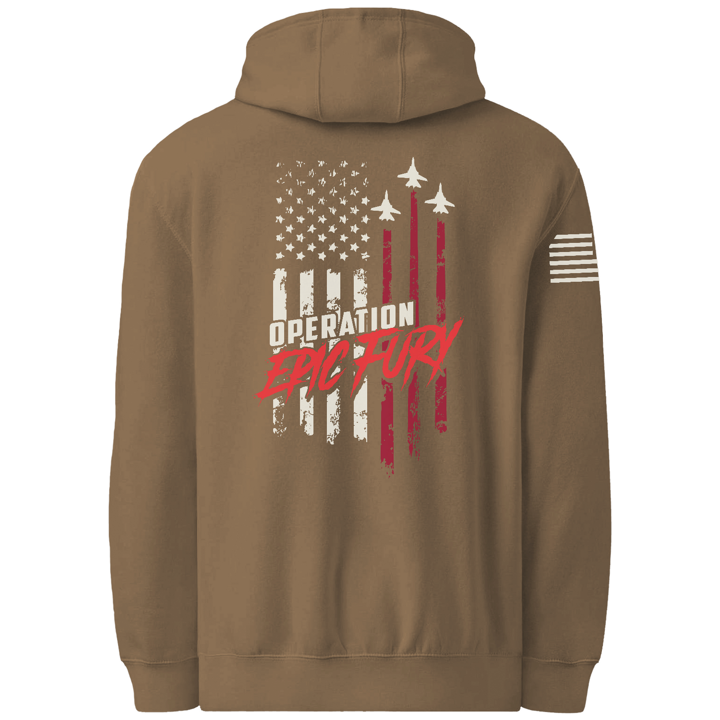 CUSTOM Operation Epic Fury Comfort Unisex Hooded Sweatshirt - Flag
