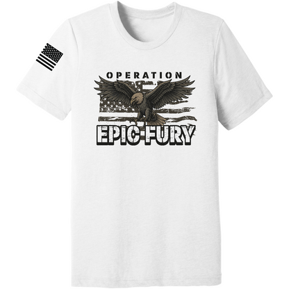 Operation Epic Fury Comfort Unisex Triblend SS Tee - Eagle Flag