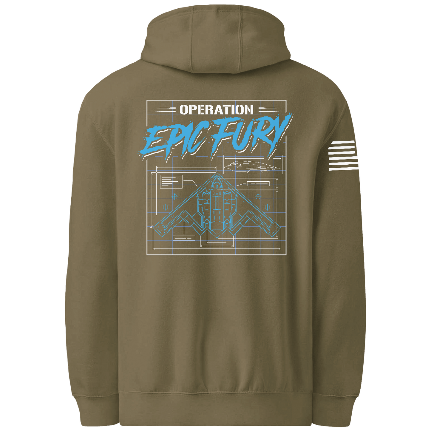 Operation Epic Fury Comfort Unisex Hooded Sweatshirt - Blueprint