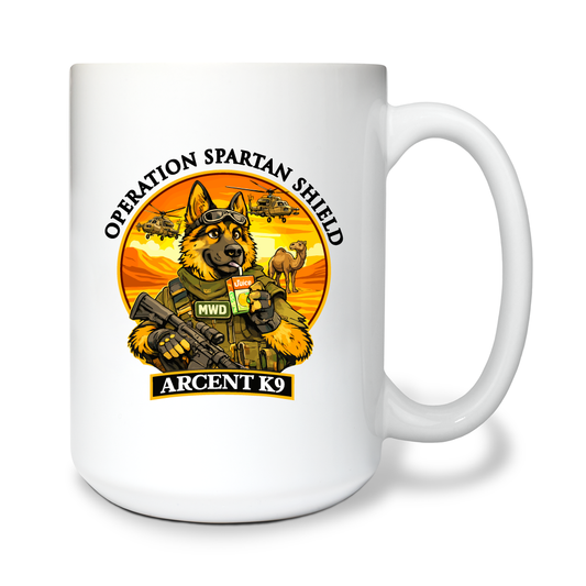 ARCENT K9 15 oz White Ceramic Mug - rFD6Tu