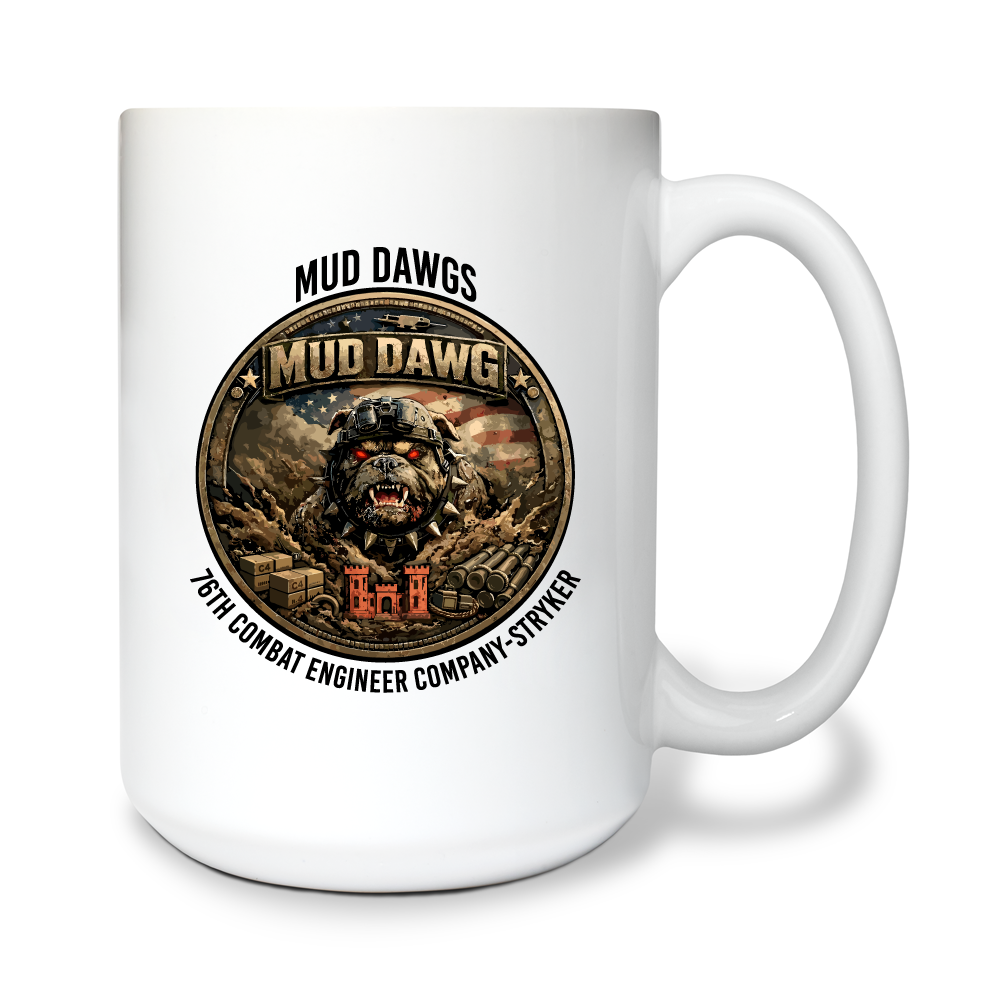 3rd Platoon MUD DAWGS 15 oz White Ceramic Mug - bL27hR