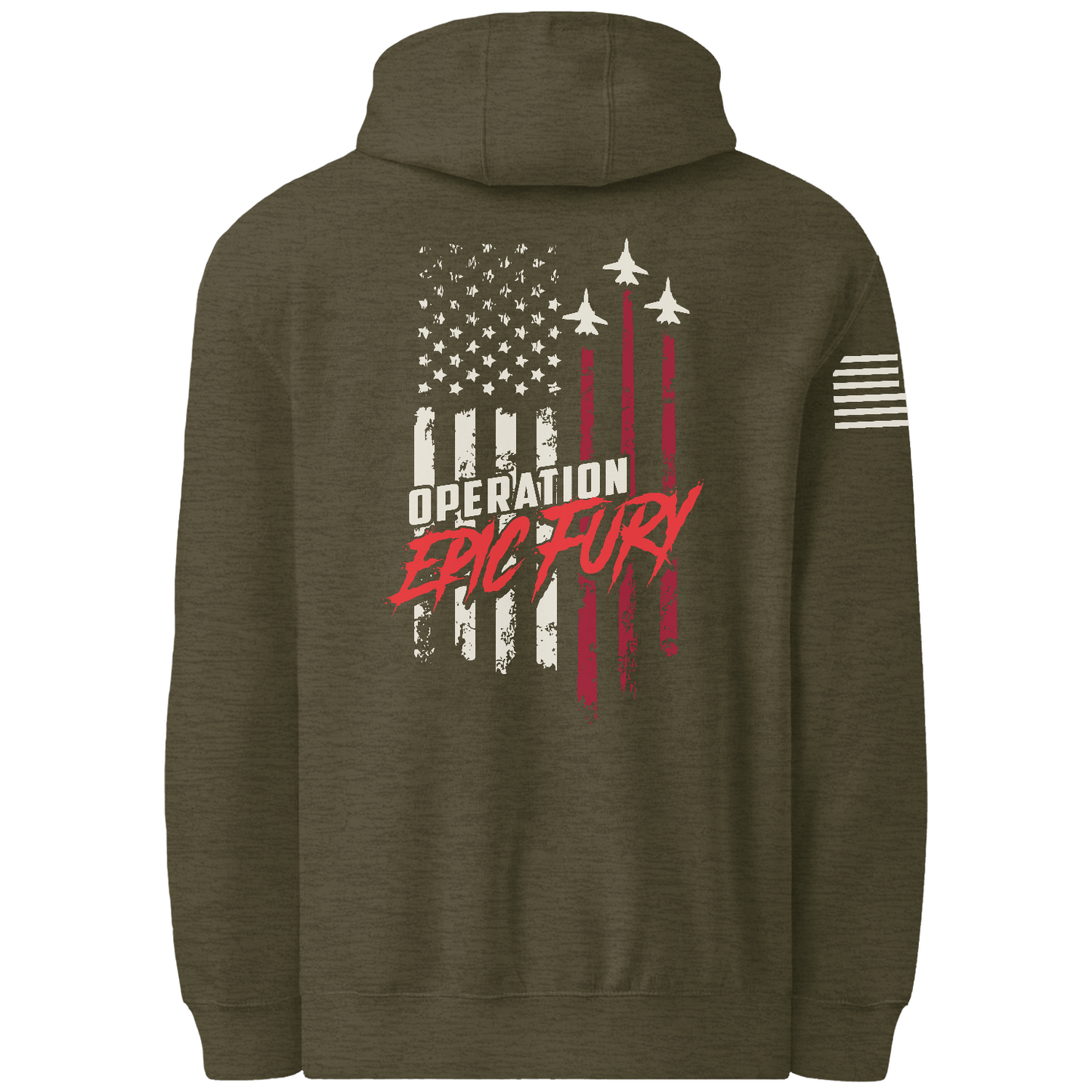 CUSTOM Operation Epic Fury Comfort Unisex Hooded Sweatshirt - Flag