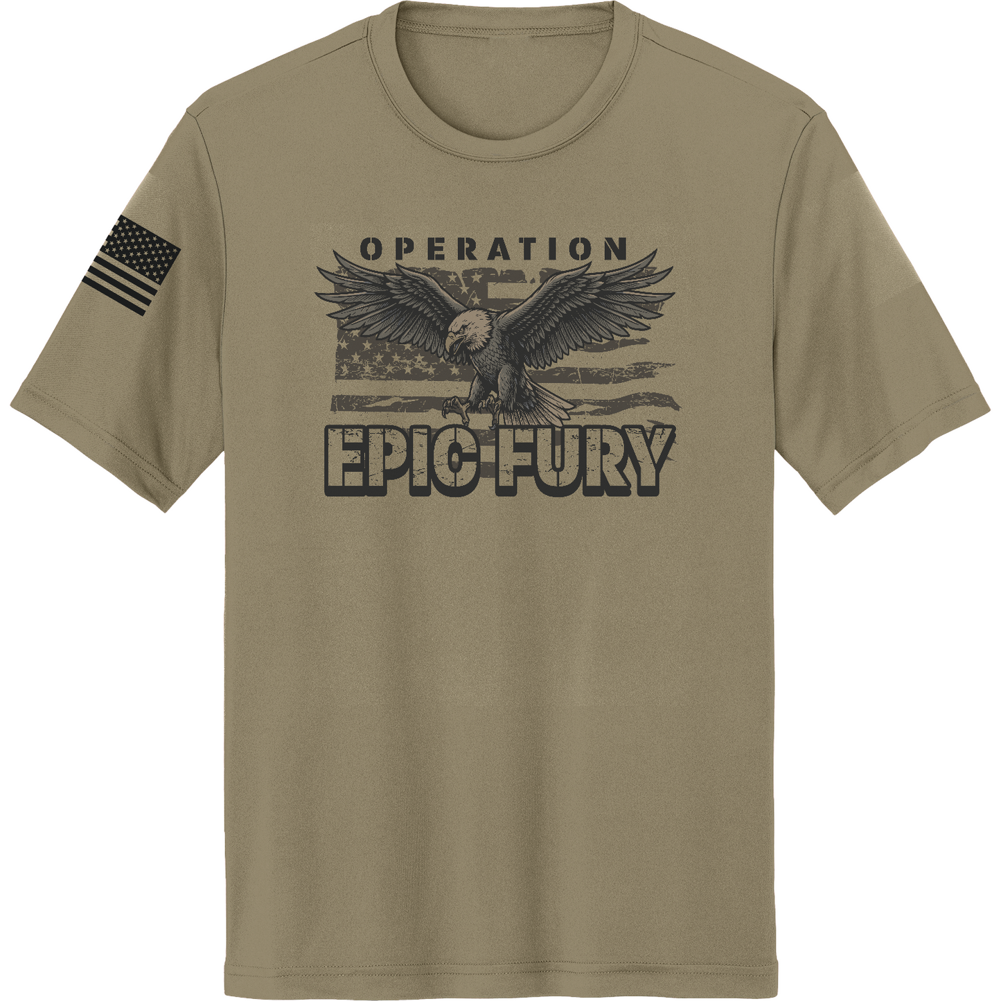 CUSTOM Operation Epic Fury Hi-Tech SS Performance Tee - Eagle Flag