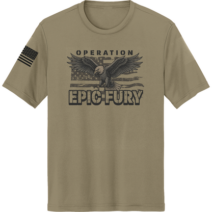 CUSTOM Operation Epic Fury Hi-Tech SS Performance Tee - Eagle Flag