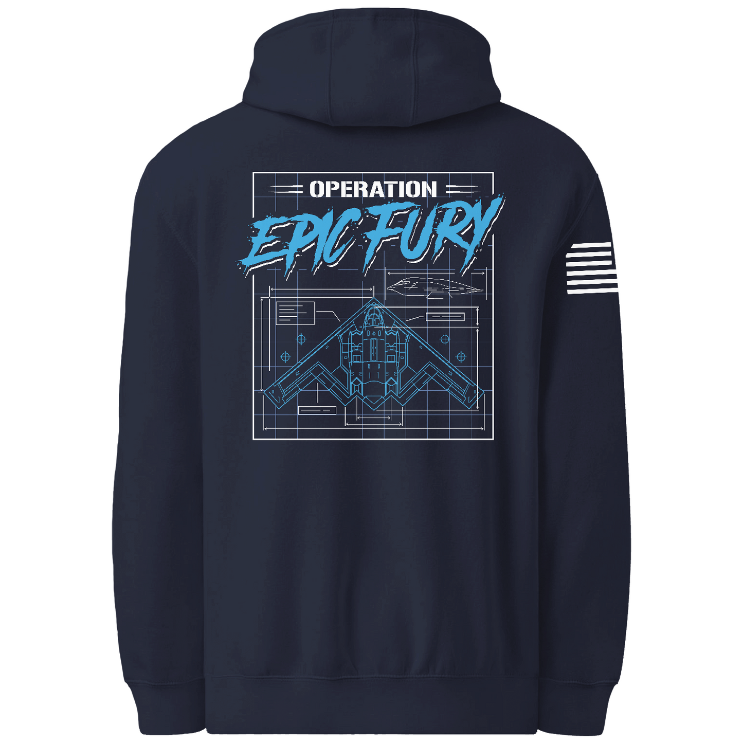 Operation Epic Fury Comfort Unisex Hooded Sweatshirt - Blueprint