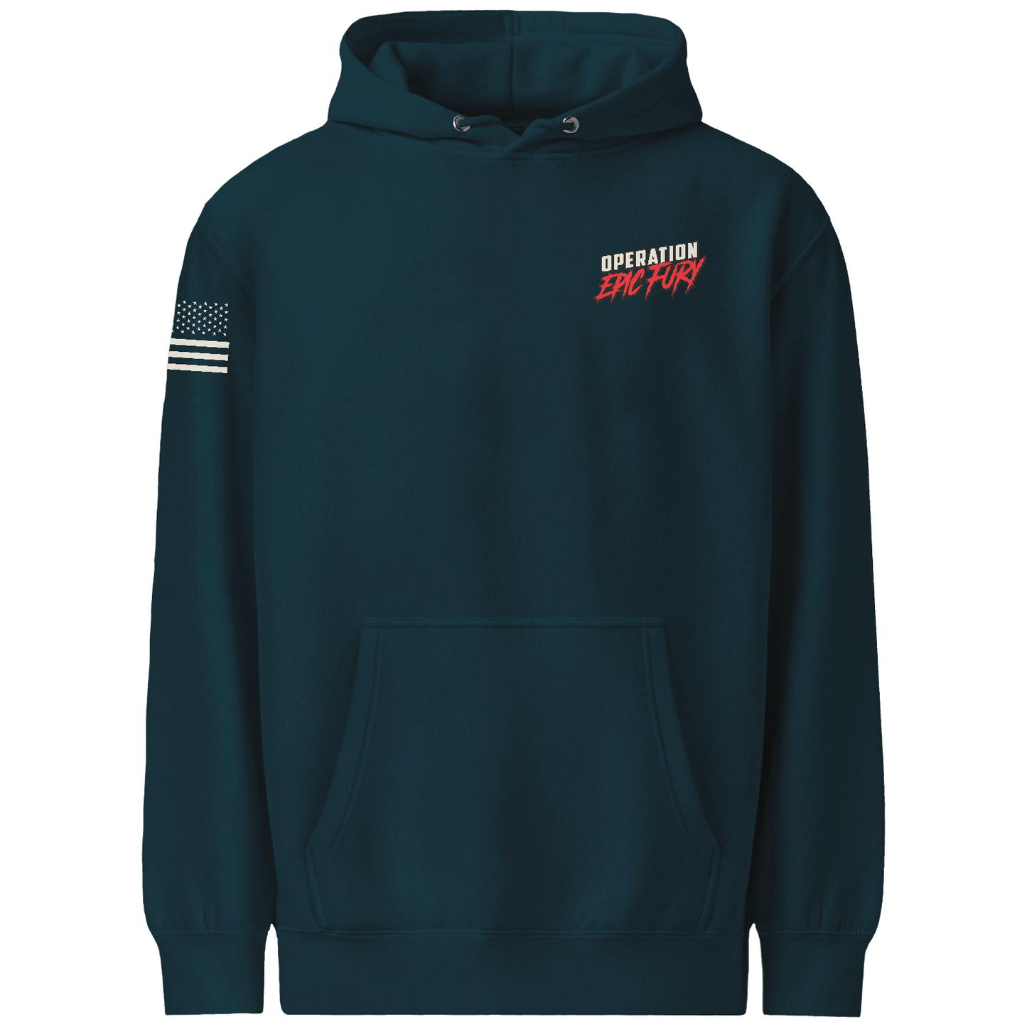 Operation Epic Fury Comfort Unisex Hooded Sweatshirt - Flag