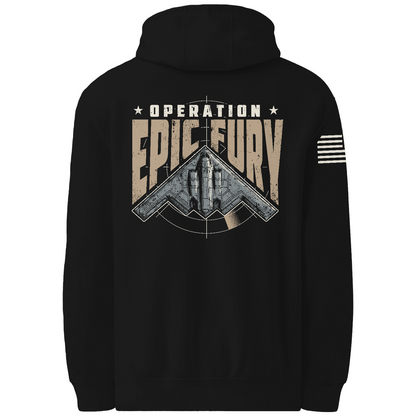 CUSTOM Operation Epic Fury Comfort Unisex Hooded Sweatshirt - Stealth
