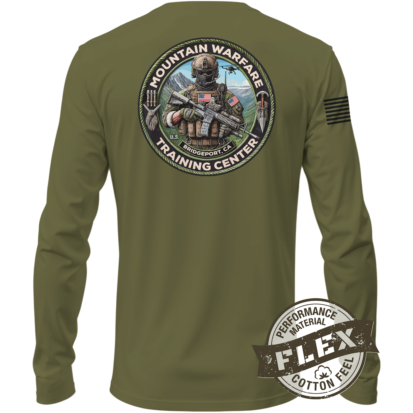 Marine Corps Mountain Warfare Training Center Men's LS Flex Performance Tee - s5qm5n_TRI
