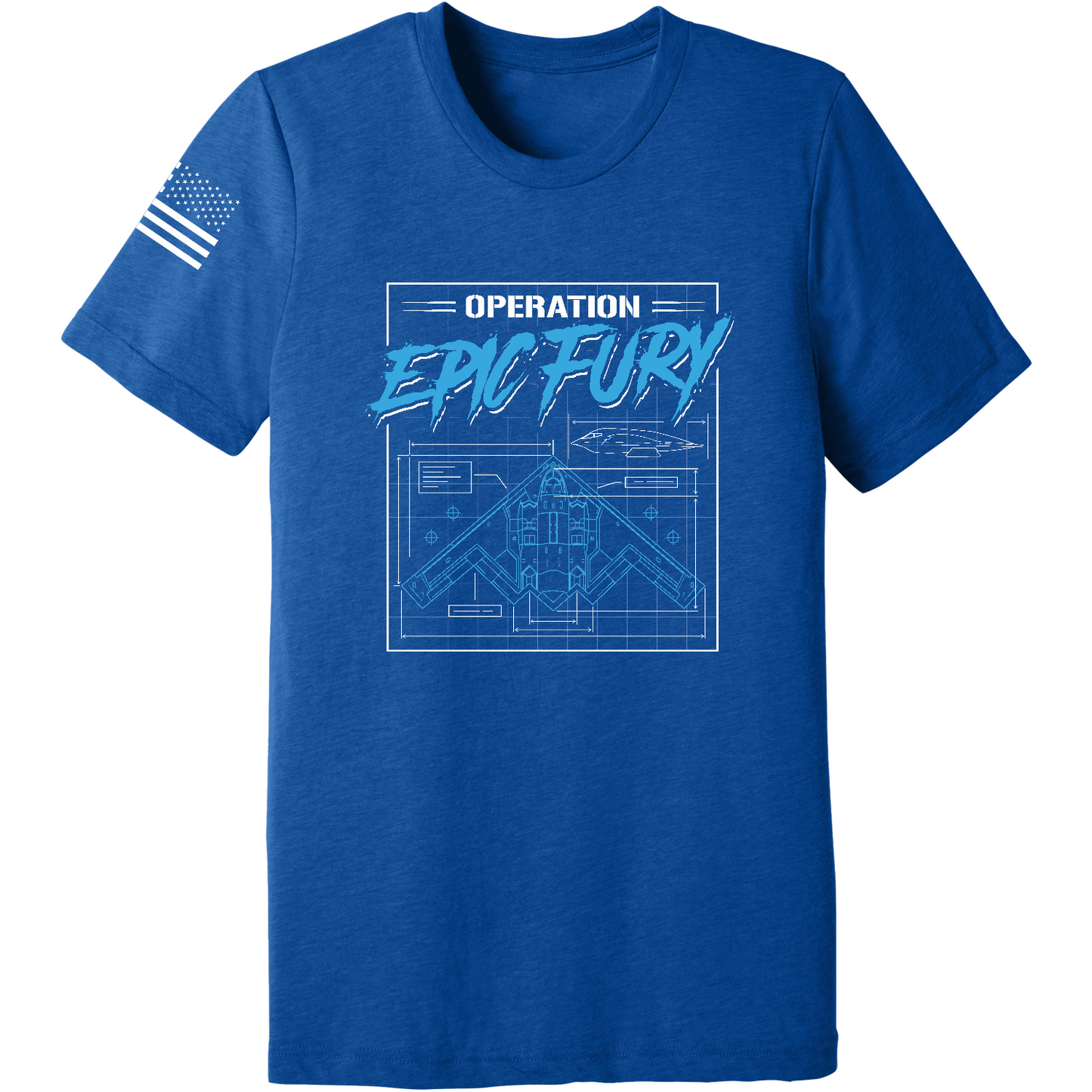 CUSTOM Operation Epic Fury Comfort Unisex Triblend SS Tee - Blueprint