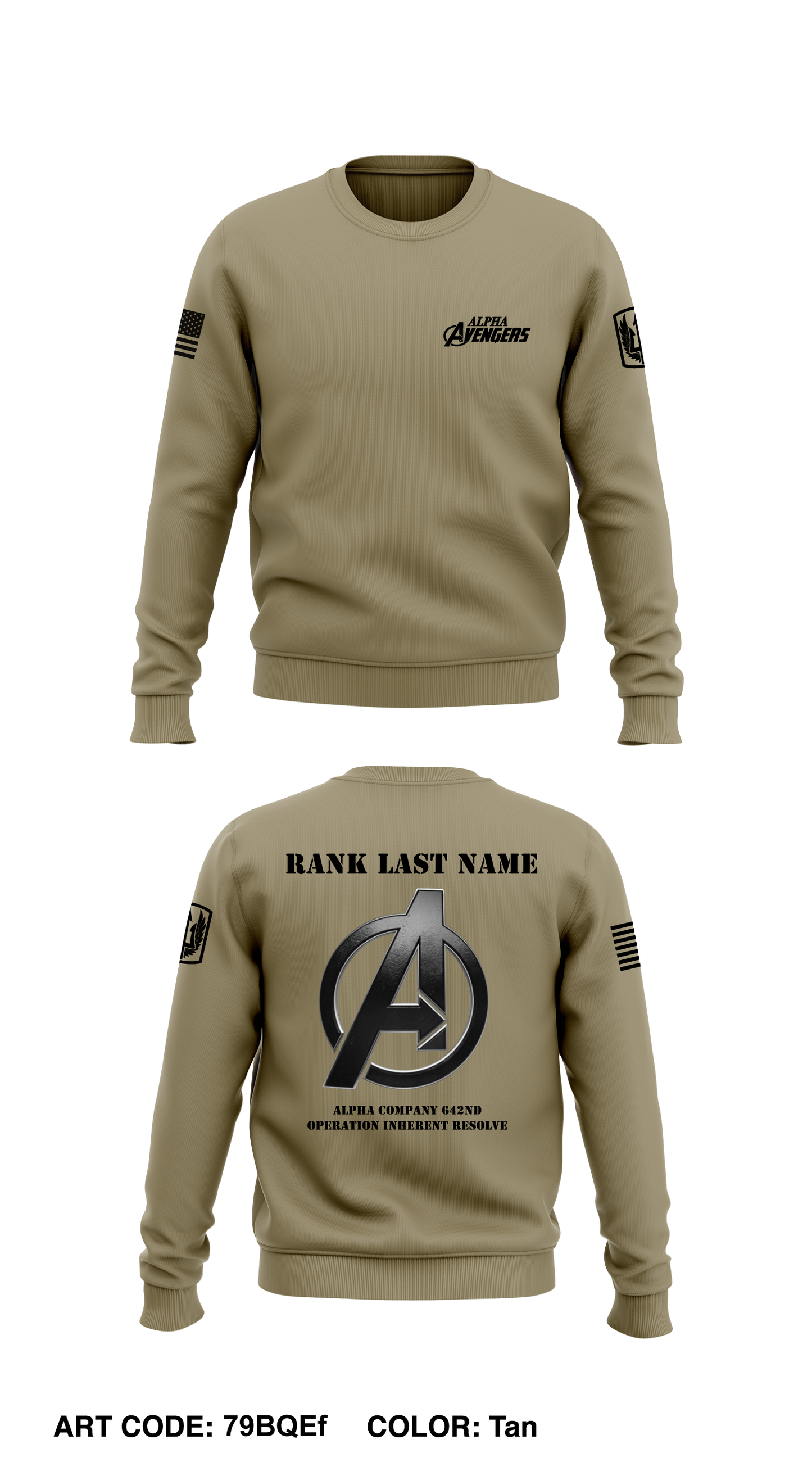 CUSTOM A Co 642D ASB Core Men's Crewneck Performance Sweatshirt - 79BQEf
