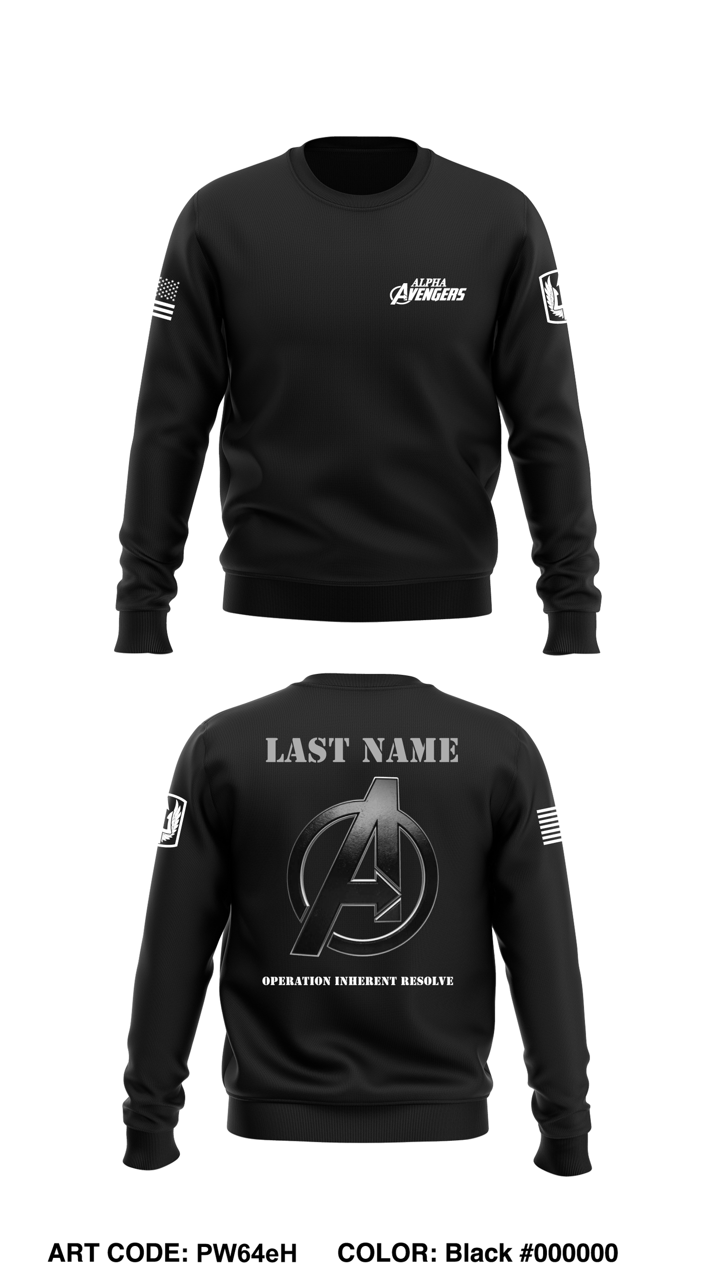 CUSTOM A Co 642D ASB Core Men's Crewneck Performance Sweatshirt - PW64eH