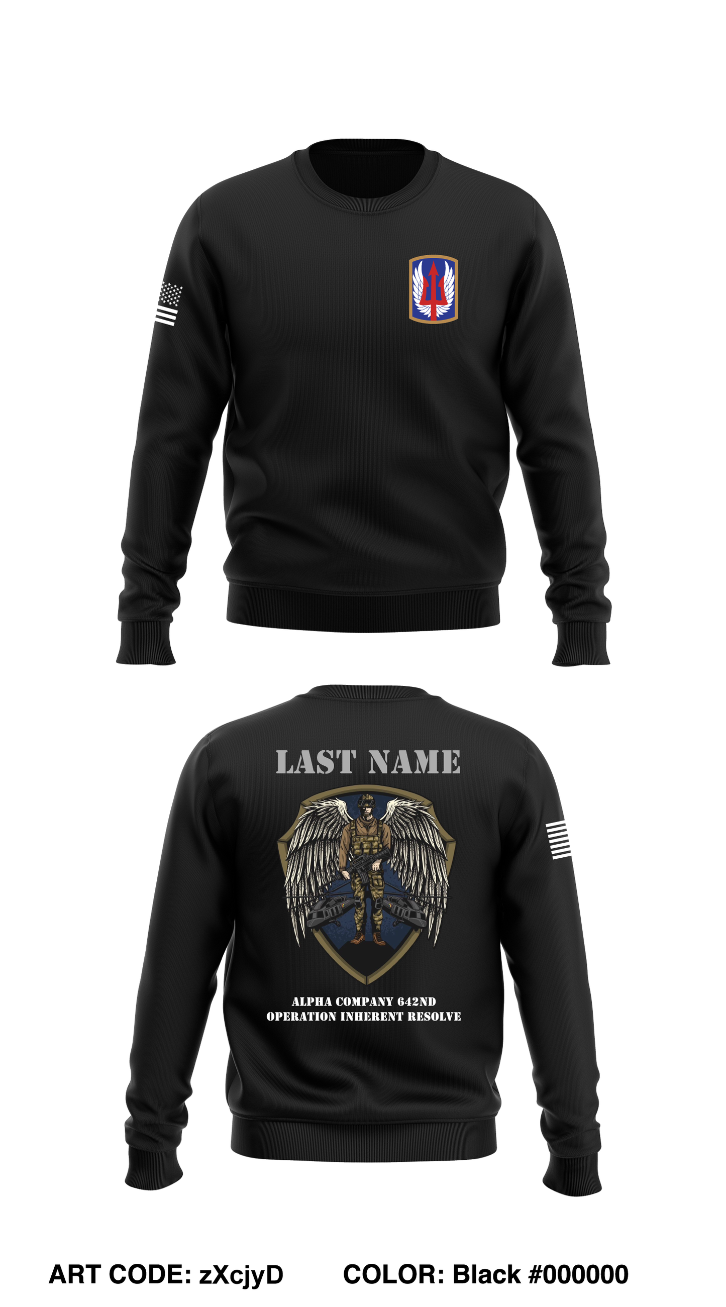 CUSTOM A Co 642D ASB Core Men's Crewneck Performance Sweatshirt - zXcjyD