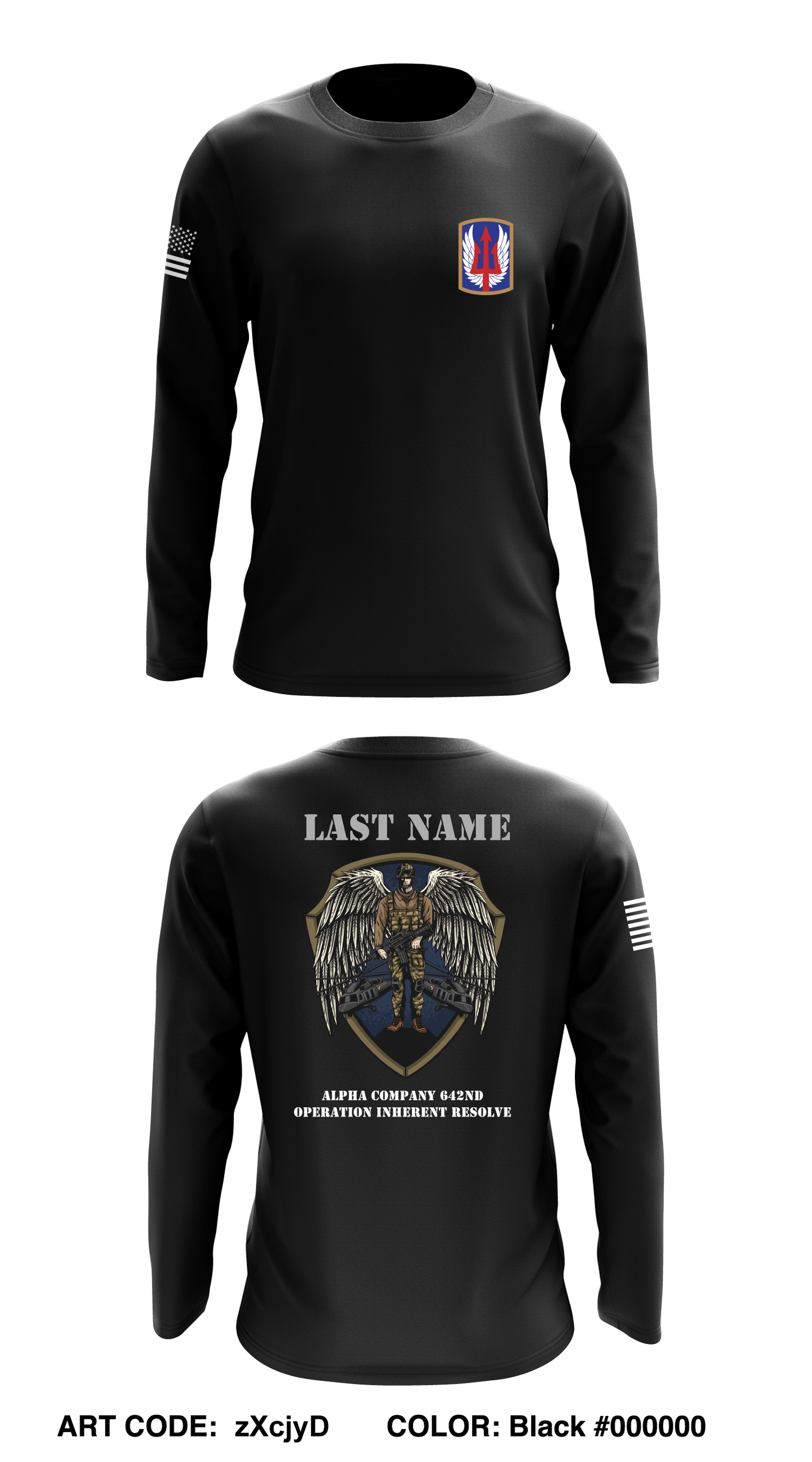 CUSTOM A Co 642D ASB Core Men's LS Performance Tee - zXcjyD
