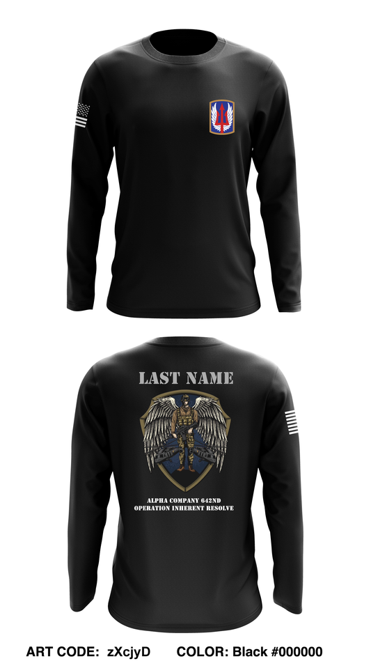 CUSTOM A Co 642D ASB Core Men's LS Performance Tee - zXcjyD