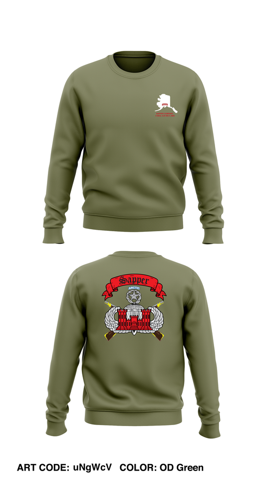 Sapper Company, 6th BEB, 4-25 IBCT (ABN) Core Men's Crewneck Performance Sweatshirt - uNgWcV