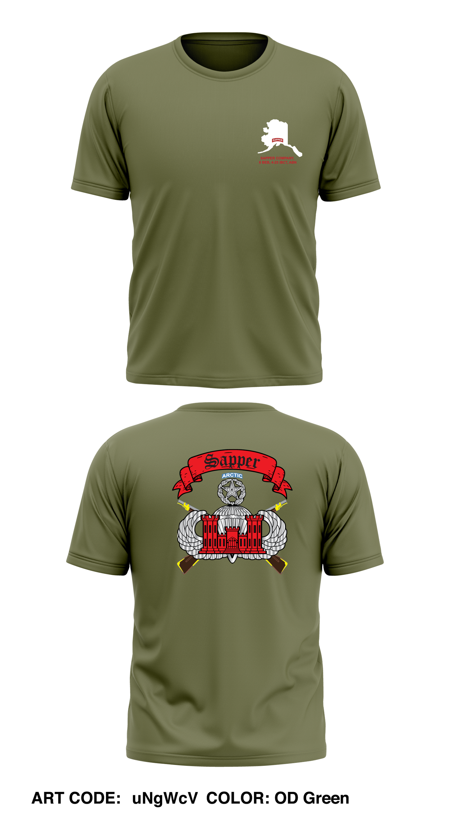 Sapper Company, 6th BEB, 4-25 IBCT (ABN) Core Men's SS Performance Tee - uNgWcV