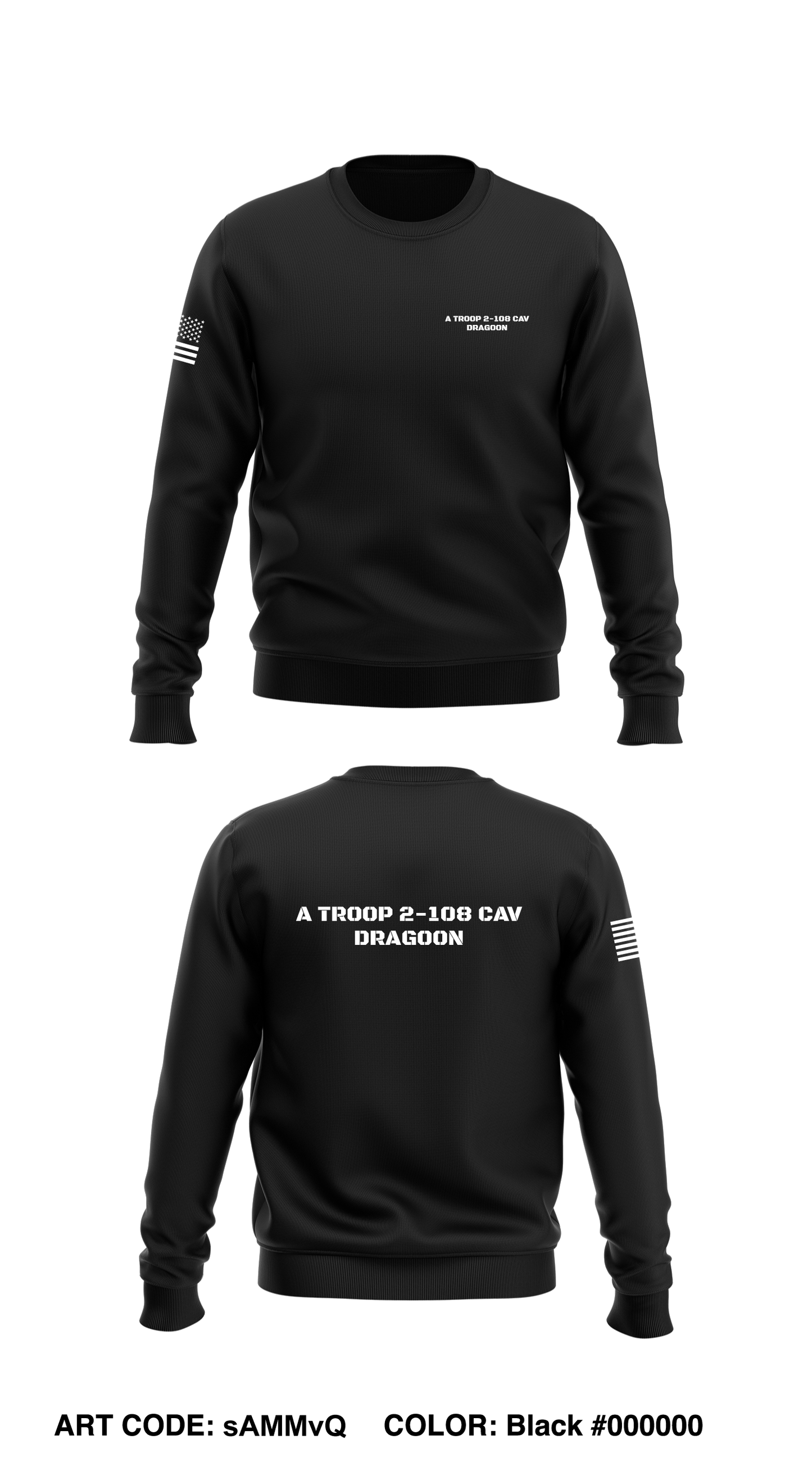A Troop 2-108 CAV Core Men's Crewneck Performance Sweatshirt