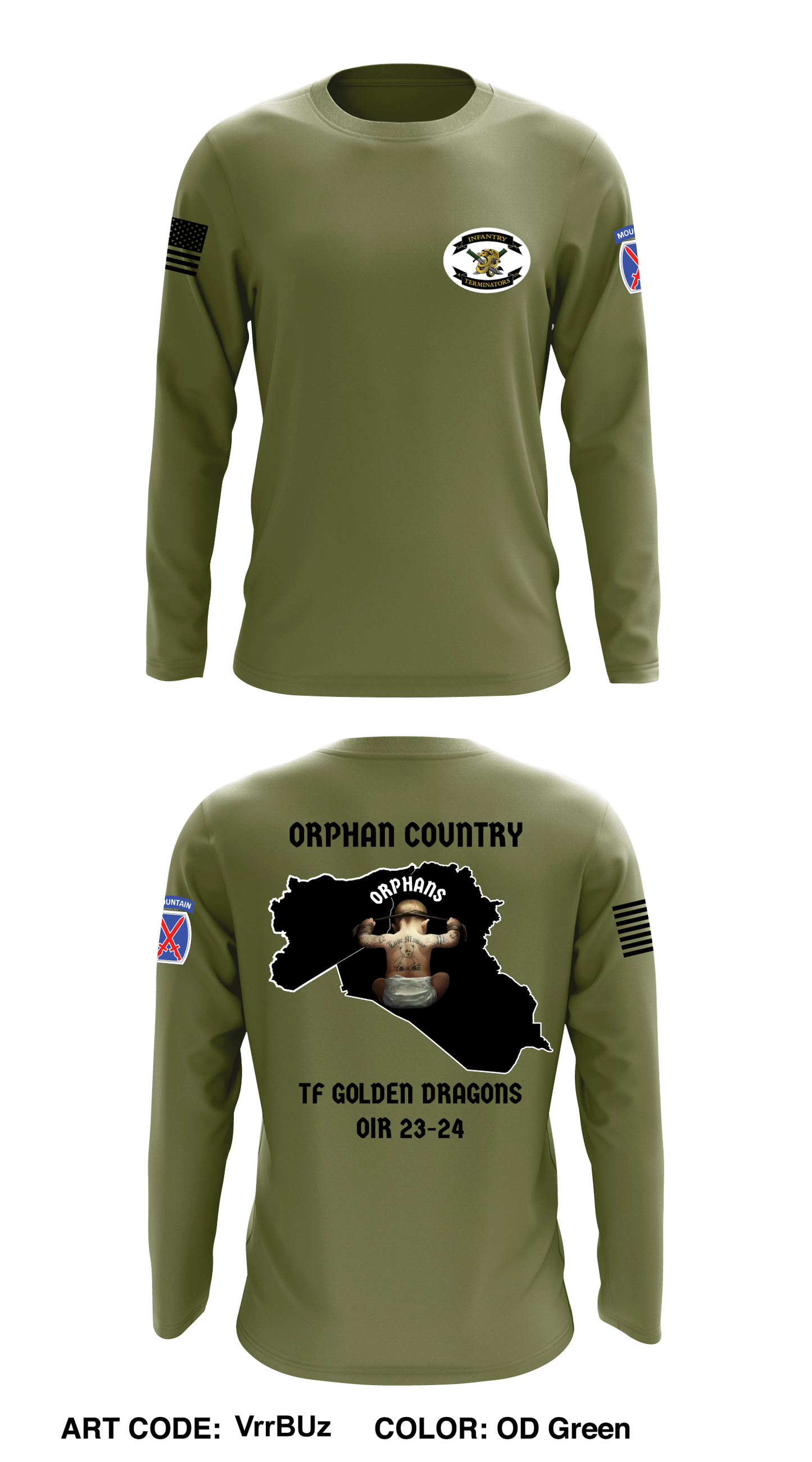 A co 2-14 3rd platoon Core Men's LS Performance Tee - VrrBUz