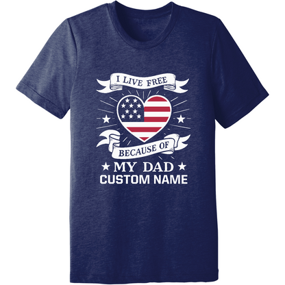 CUSTOM Emblem Comfort Unisex Triblend SS Tee - Live Free Heart Dad