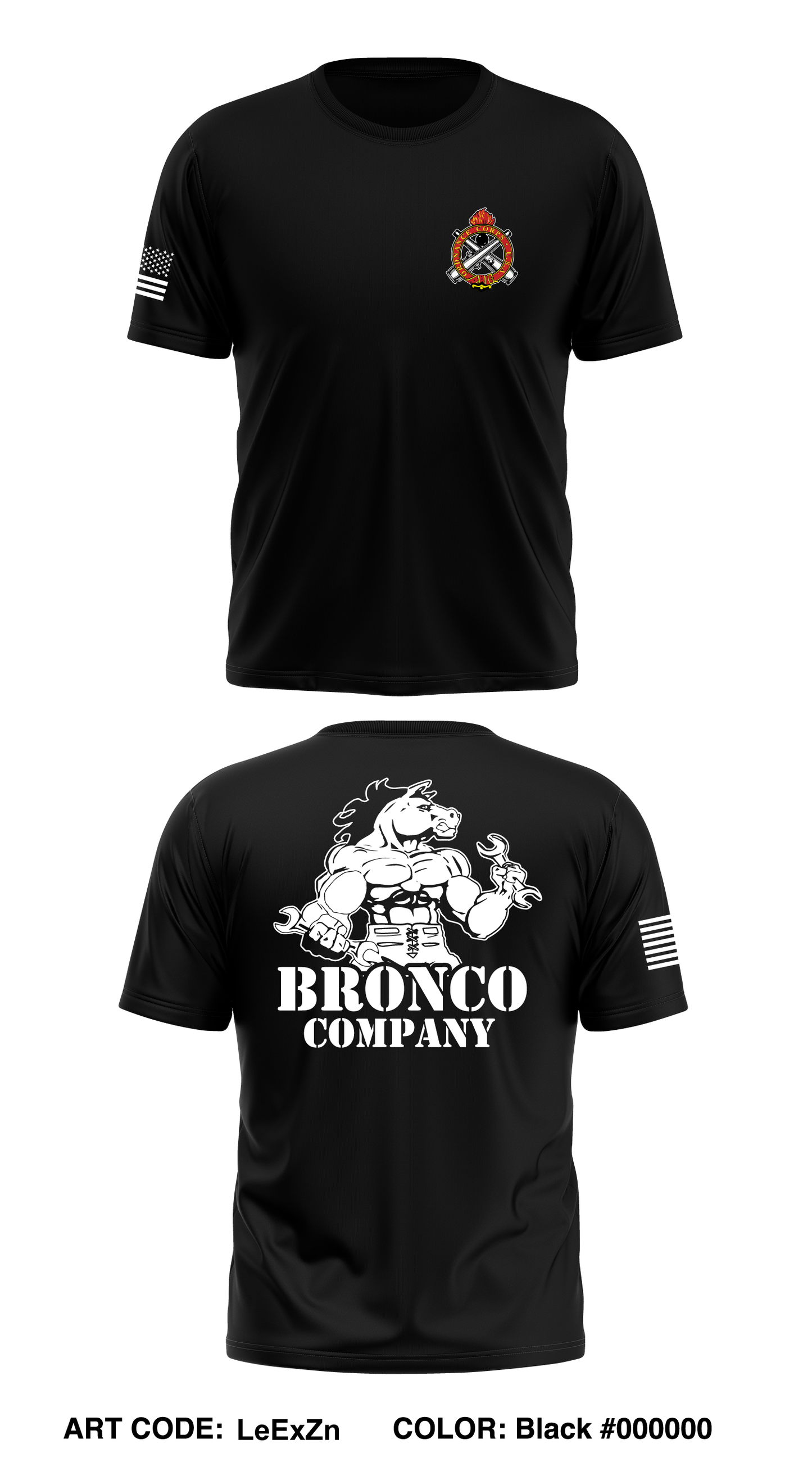 Bronco Company, 237 BSB Core Men's SS Performance Tee - LeExZn