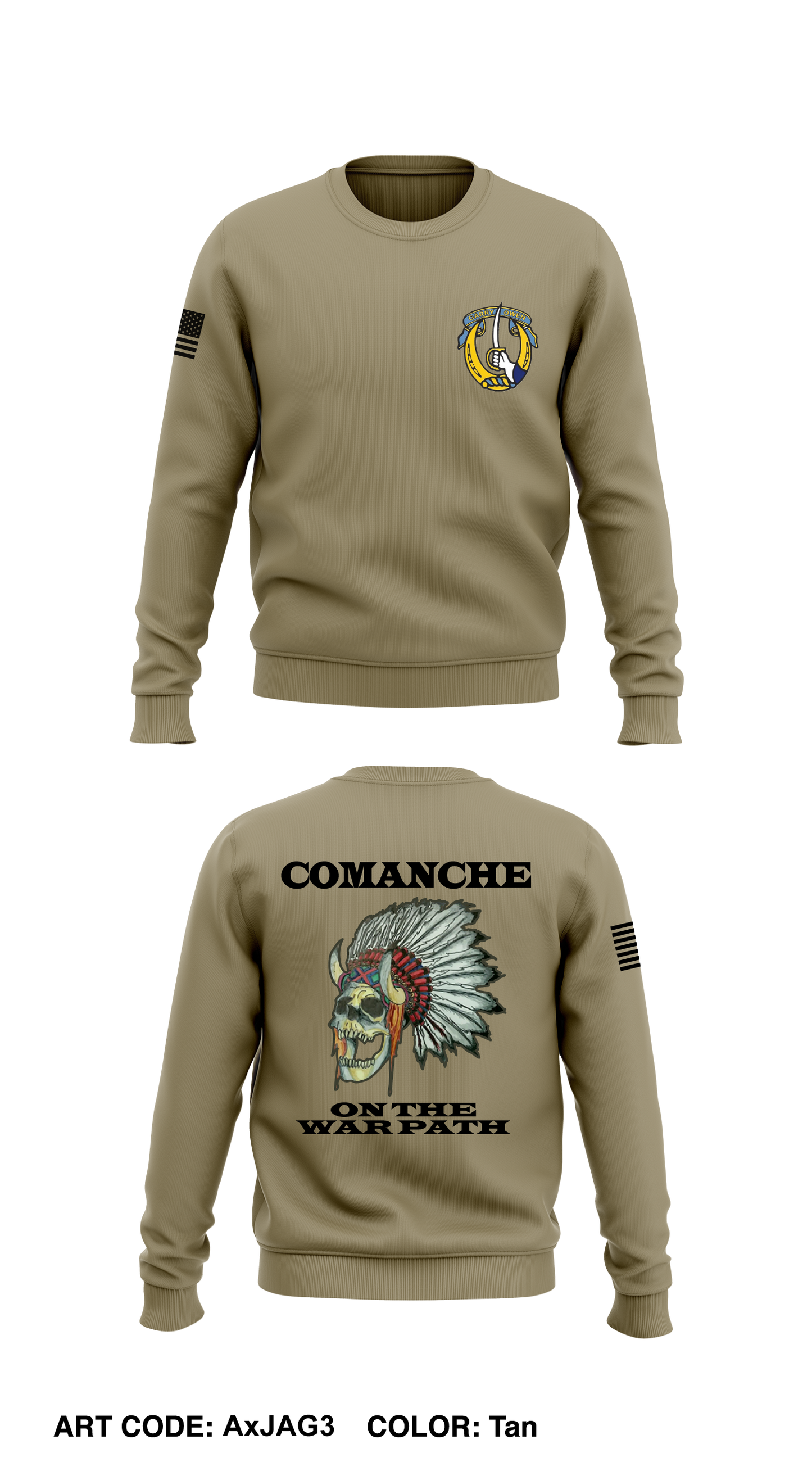 C-TRP, 1-7 CAV Core Men's Crewneck Performance Sweatshirt - AxJAG3