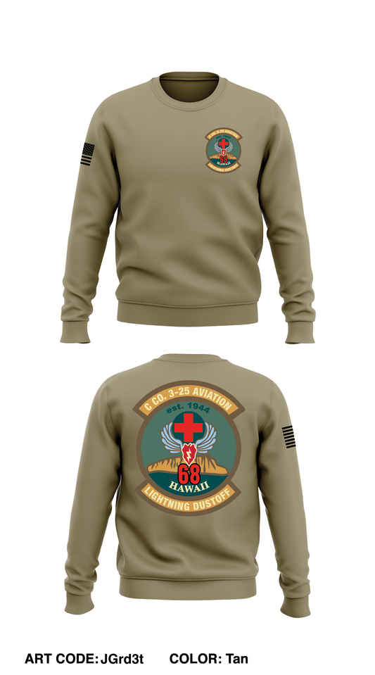 C Co, 3-25 AVN REGT, 25th CAB Store 1 Core Men's Crewneck Performance Sweatshirt - JGrd3t
