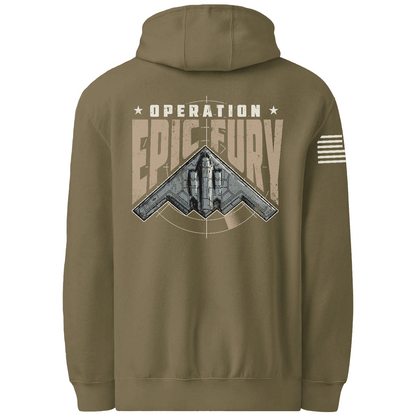 CUSTOM Operation Epic Fury Comfort Unisex Hooded Sweatshirt - Stealth