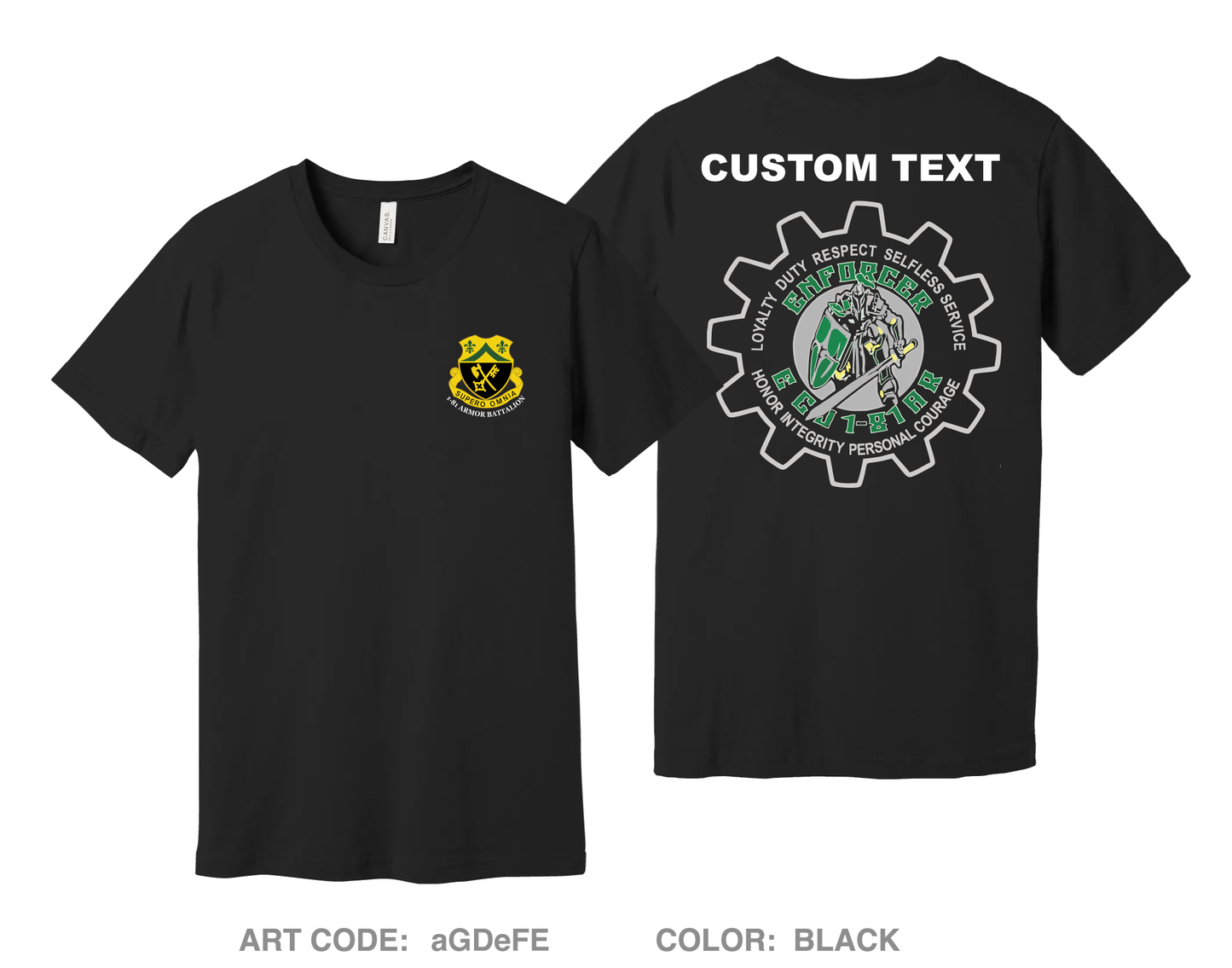 CUSTOM E Co, 1-81 AR BN, 194TH AR BDE Comfort Unisex Cotton SS Tee - aGDeFE