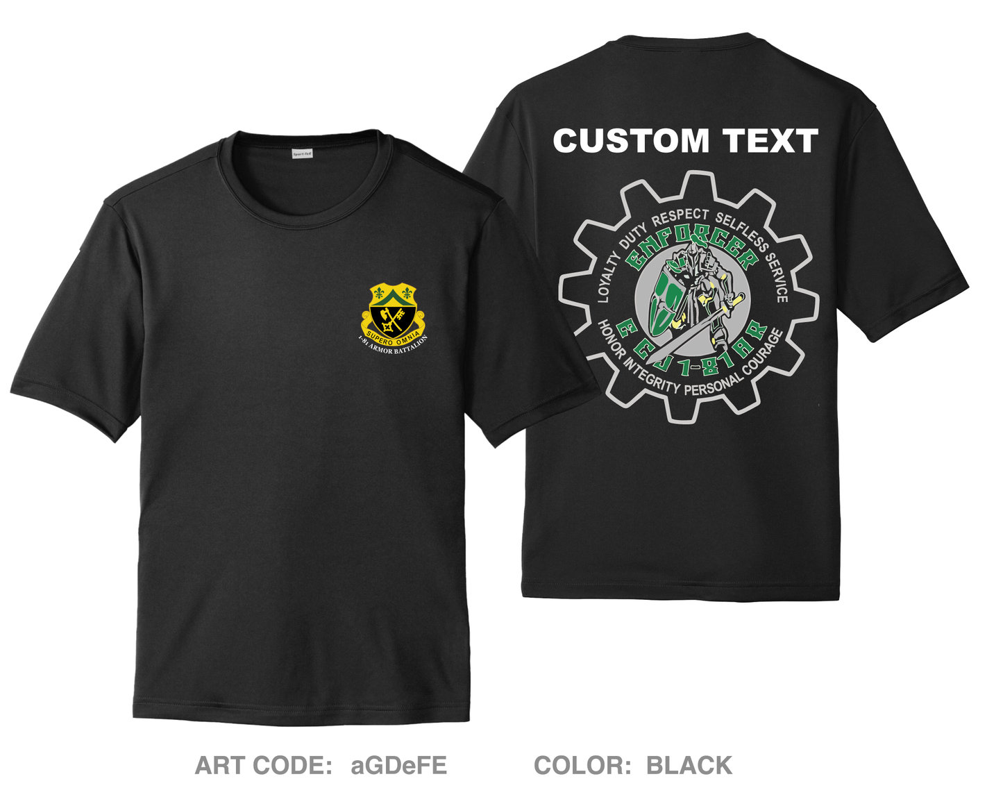 CUSTOM E Co, 1-81 AR BN, 194TH AR BDE Hi-Tech Performance Unisex SS Tee - aGDeFE