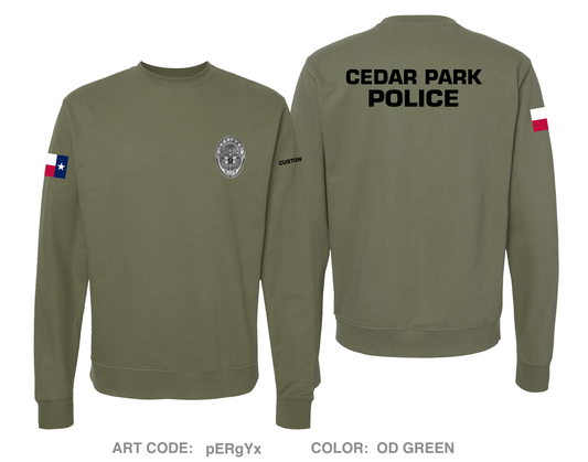 CUSTOM Cedar Park Police Department Comfort Unisex Crewneck Sweatshirt - pERgYx