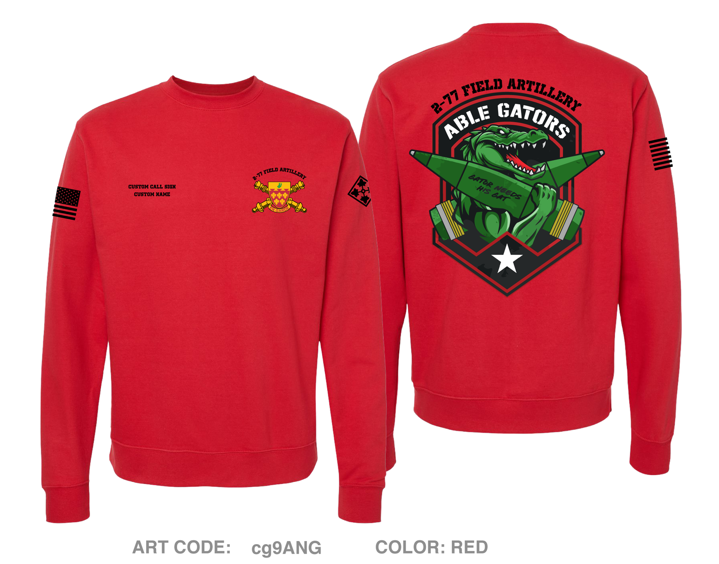 A BTRY 2-77 FA Comfort Unisex Crewneck Sweatshirt - cg9ANG