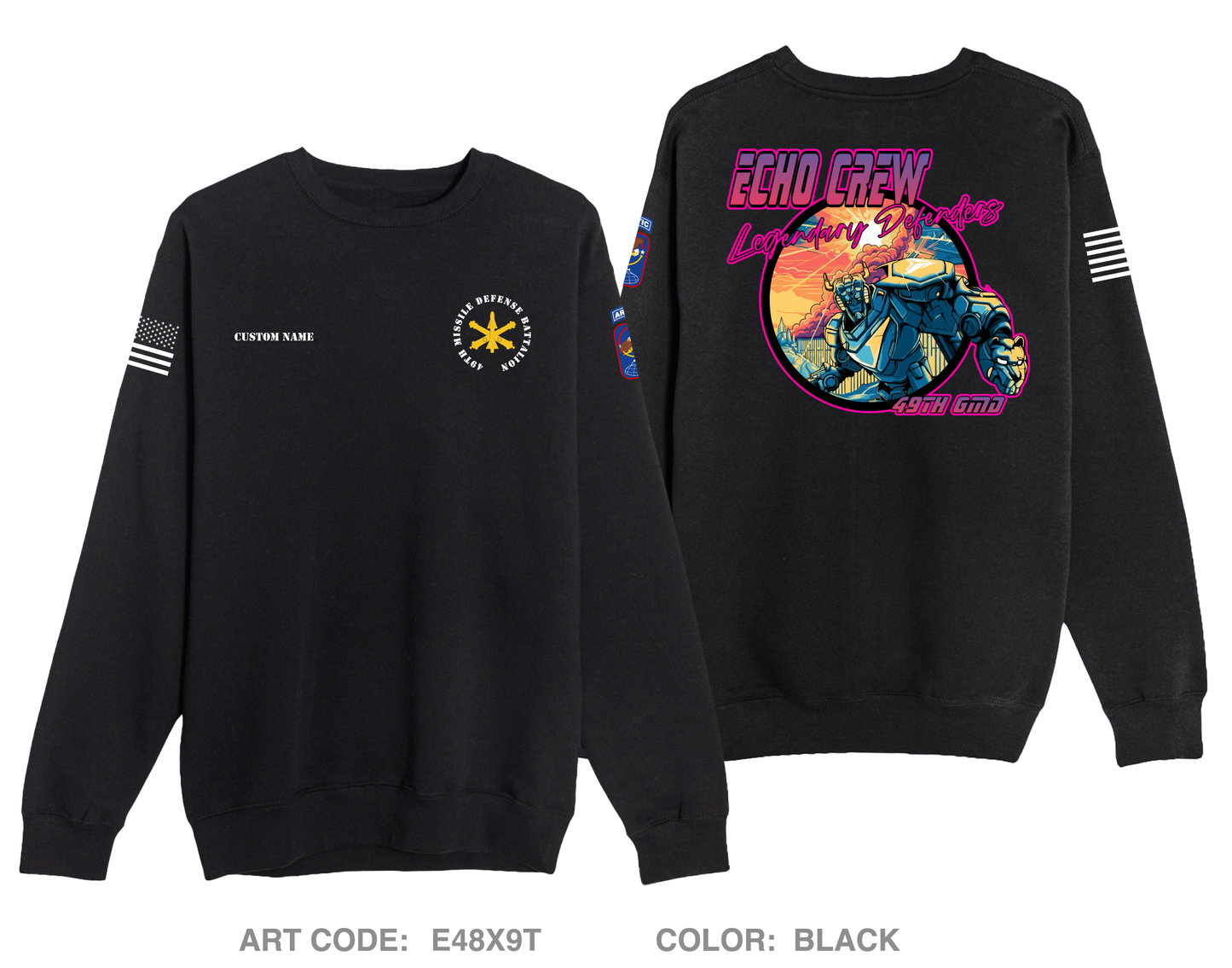 CUSTOM Echo Crew, 49th Missile Defense Battalion Comfort Unisex Crewneck Sweatshirt - E48X9T