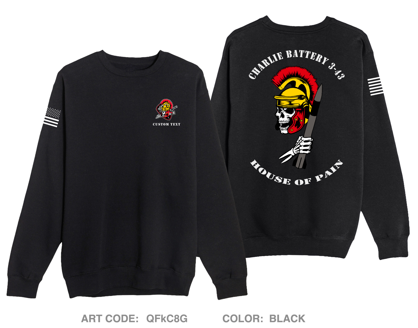 CUSTOM CHARLIE BATTERY 3-43 ADA Fundraising Collection Comfort Unisex Crewneck Sweatshirt - QFkC8G