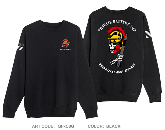 CUSTOM CHARLIE BATTERY 3-43 ADA Fundraising Collection Comfort Unisex Crewneck Sweatshirt - QFkC8G