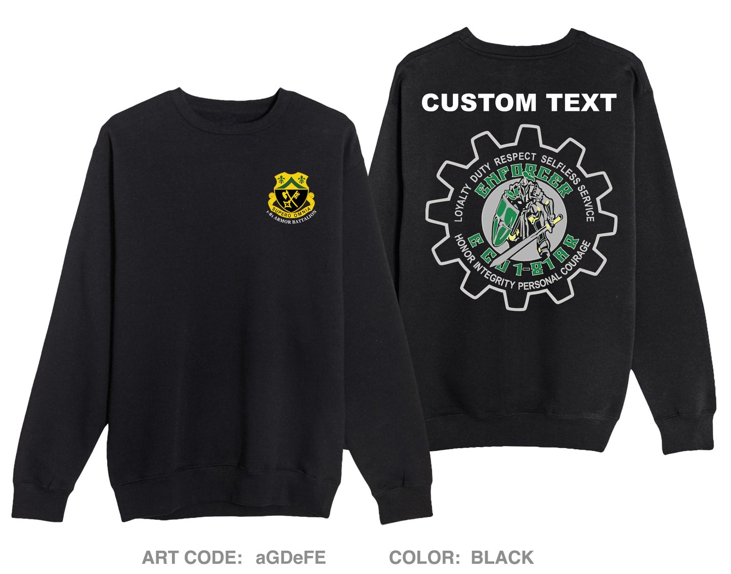 CUSTOM E Co, 1-81 AR BN, 194TH AR BDE Comfort Unisex Crewneck Sweatshirt - aGDeFE