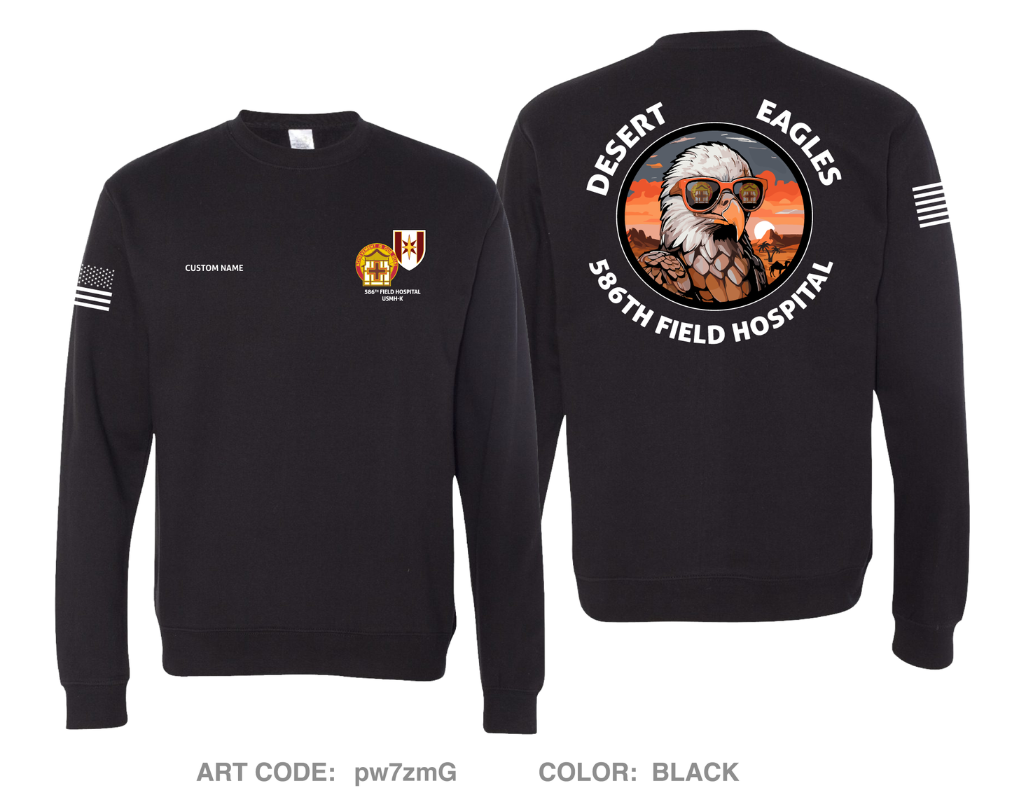 CUSTOM 586th Field Hospital Comfort Unisex Crewneck Sweatshirt - pw7zmG