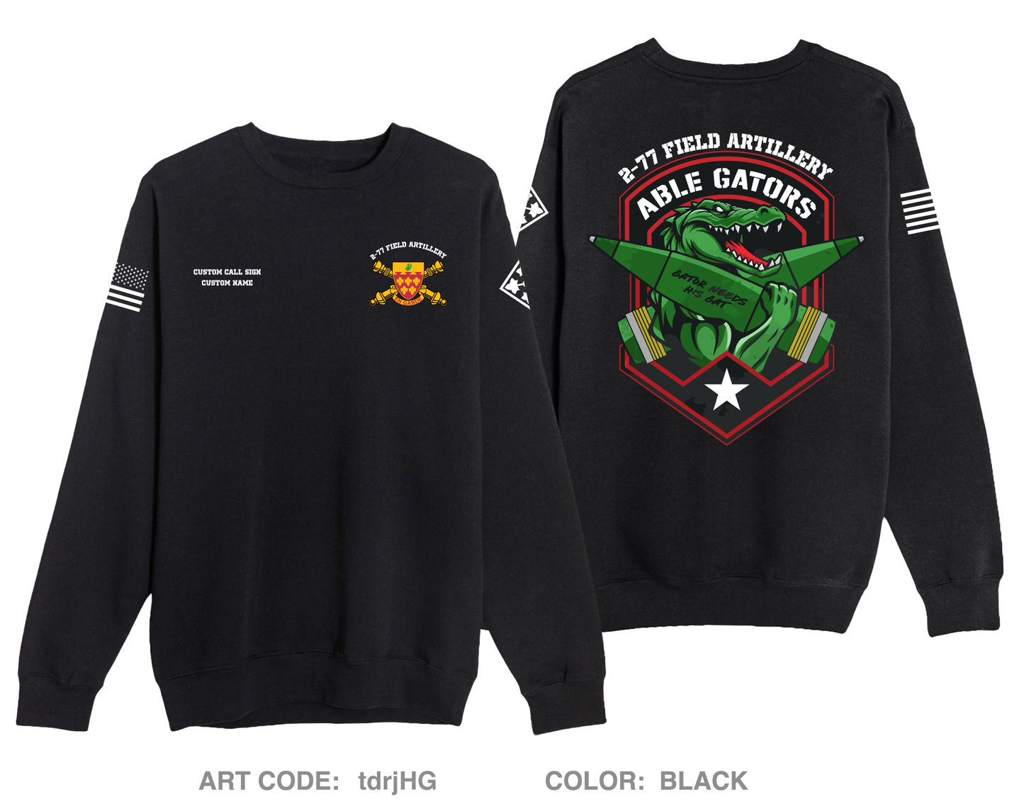 CUSTOM A BTRY 2-77 FA Comfort Unisex Crewneck Sweatshirt - tdrjHG
