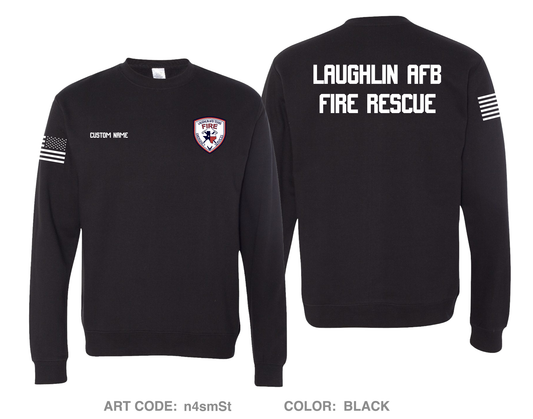 CUSTOM Laughlin AFB Fire Department Comfort Unisex Crewneck Sweatshirt - n4smSt